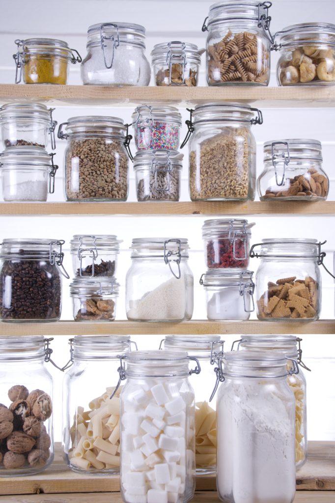 glass jar pantry organization